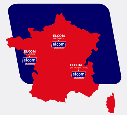 Carte des sites Elcom en France